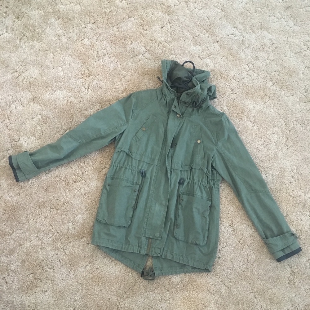 Army green pea coat